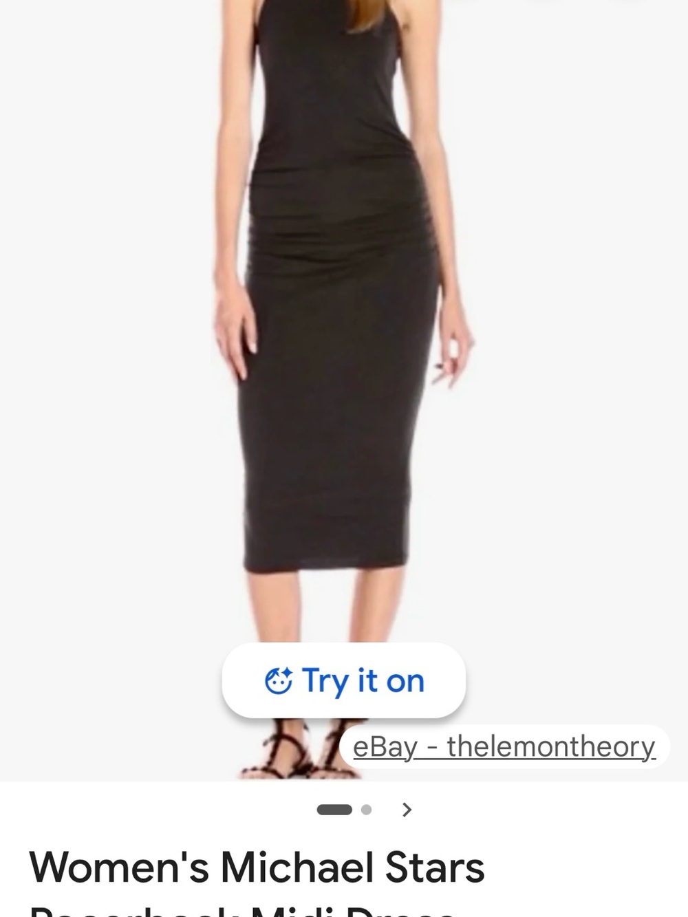 Michael Stars Black Midi Racer Back Tank Dress